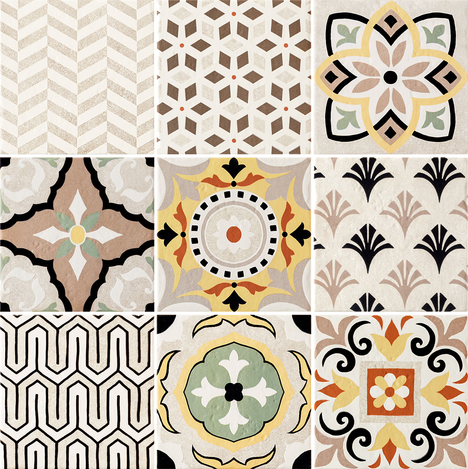 Decor Prowansja Ivory Patchwork 9 pieces 20x20