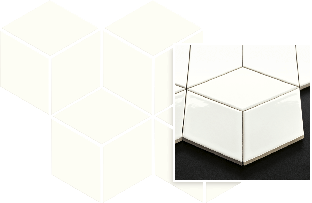 Universal Pressed Mosaic Bianco Romb Hexagon 20,4x23,8